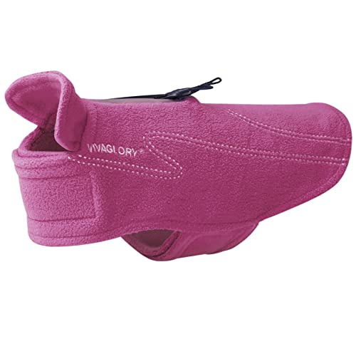 VIVAGLORY Hunde-Fleece-Mantel Warme Jacke mit Klettverschluss, Leicht Anzuziehen und Auszuziehen, Winterweste Pullover für Kleine, Mittlere Hunde Winddichte Kleidung für Kaltes Wetter, M, Fuchsia VIVAGLORY Hunde-Fleece-Mantel Warme Jacke mit Klettverschluss, Leicht Anzuziehen und Auszuziehen, Winterweste Pullover für Kleine, Mittlere Hunde Winddichte Kleidung für Kaltes Wetter, M, Fuchsia von VIVAGLORY