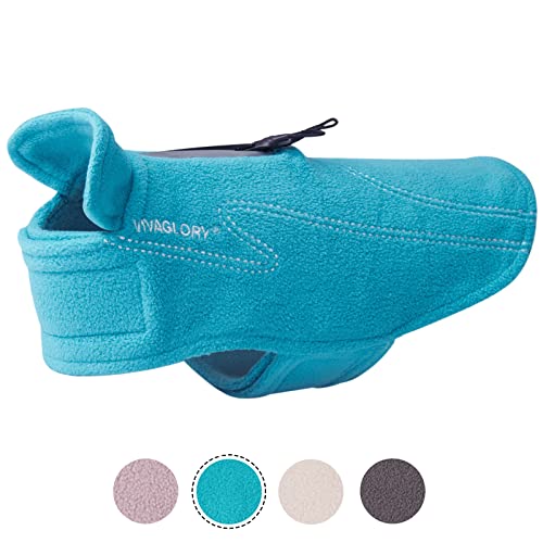 VIVAGLORY Hunde-Fleece-Mantel Warme Jacke mit Klettverschluss, Leicht Anzuziehen und Auszuziehen, Winterweste Pullover für Kleine Hunde Welpen Winddichte Kleidung für Kaltes Wetter, XXS, Türkis VIVAGLORY Hunde-Fleece-Mantel Warme Jacke mit Klettverschluss, Leicht Anzuziehen und Auszuziehen, Winterweste Pullover für Kleine Hunde Welpen Winddichte Kleidung für Kaltes Wetter, XXS, Türkis von VIVAGLORY