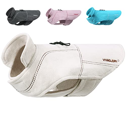 VIVAGLORY Hunde-Fleeceweste, Hundepullover für Kaltes Wetter für Mittel Hunde, Verstellbare Winterkleidung mit Zweifachem Reißverschluss, Reflektierende Hundemäntel, Mittel, Khaki VIVAGLORY Hunde-Fleeceweste, Hundepullover für Kaltes Wetter für Mittel Hunde, Verstellbare Winterkleidung mit Zweifachem Reißverschluss, Reflektierende Hundemäntel, Mittel, Khaki von VIVAGLORY