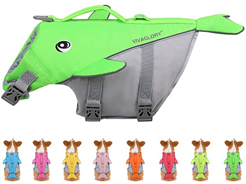 VIVAGLORY Hundeschwimmweste für Kleine & Mittelgroße Hunde, Einfach An-und Auszuziehen Sportliche Hundeschwimmweste mit verstellbaren Nylongurten, Neon-Grün VIVAGLORY Hundeschwimmweste für Kleine & Mittelgroße Hunde, Einfach An-und Auszuziehen Sportliche Hundeschwimmweste mit verstellbaren Nylongurten, Neon-Grün von VIVAGLORY