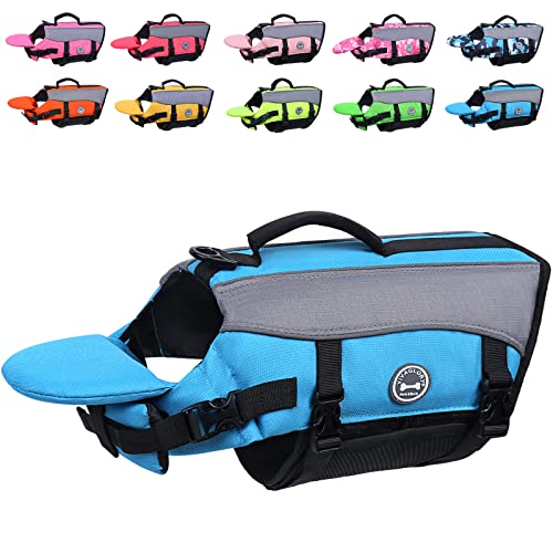 VIVAGLORY Hunde Schwimmweste mit abnehmbarem Frontauftrieb, Rettungsweste mit Reflektierenden Besätzen & Zusätzliche Polsterung zum Schwimmen & Bootfahren Blau XL von VIVAGLORY