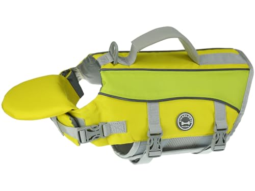 VIVAGLORY Hunde Schwimmweste mit abnehmbarem Frontauftrieb, Rettungsweste mit Reflektierenden Besätzen & Zusätzliche Polsterung zum Schwimmen & Bootfahren Gelbgrau XS VIVAGLORY Hunde Schwimmweste mit abnehmbarem Frontauftrieb, Rettungsweste mit Reflektierenden Besätzen & Zusätzliche Polsterung zum Schwimmen & Bootfahren Gelbgrau XS von VIVAGLORY