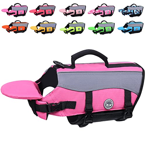 VIVAGLORY Hunde Schwimmweste mit abnehmbarem Frontauftrieb, Rettungsweste mit Reflektierenden Besätzen & Zusätzliche Polsterung zum Schwimmen & Bootfahren Pink XXS von VIVAGLORY