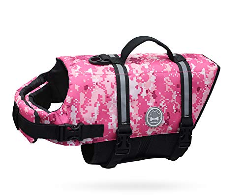 VIVAGLORY Ripstop Hunde Rettungsweste für Kleine Mittel Große Hunde Bootfahren, Hund Schwimmweste mit Verbesserter Auftrieb & Sichtbarkeit, Tarnrosa, S VIVAGLORY Ripstop Hunde Rettungsweste für Kleine Mittel Große Hunde Bootfahren, Hund Schwimmweste mit Verbesserter Auftrieb & Sichtbarkeit, Tarnrosa, S von VIVAGLORY