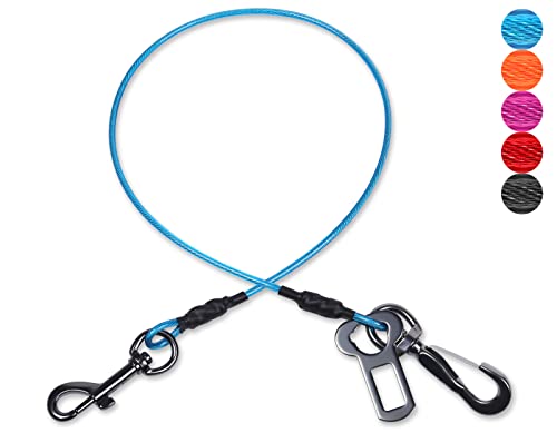 VIVAGLORY Hunde-Sicherheitsgurt, kausicher, multifunktional, wasserdicht, Hunde-Sicherheitsgurt, Robustes Stahlseil, Haustier-Auto-Sicherheitsgurt, Rückhaltegeschirr für Hunde, 85 cm, blau VIVAGLORY Hunde-Sicherheitsgurt, kausicher, multifunktional, wasserdicht, Hunde-Sicherheitsgurt, Robustes Stahlseil, Haustier-Auto-Sicherheitsgurt, Rückhaltegeschirr für Hunde, 85 cm, blau von VIVAGLORY