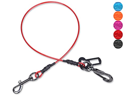 VIVAGLORY Hunde-Sicherheitsgurt, Kausicher, Multifunktional, Wasserdicht, Robustes Stahlseil, Haustier-Auto-Rückhaltegeschirr für Große Hunde, 95 cm, Rot VIVAGLORY Hunde-Sicherheitsgurt, Kausicher, Multifunktional, Wasserdicht, Robustes Stahlseil, Haustier-Auto-Rückhaltegeschirr für Große Hunde, 95 cm, Rot von VIVAGLORY