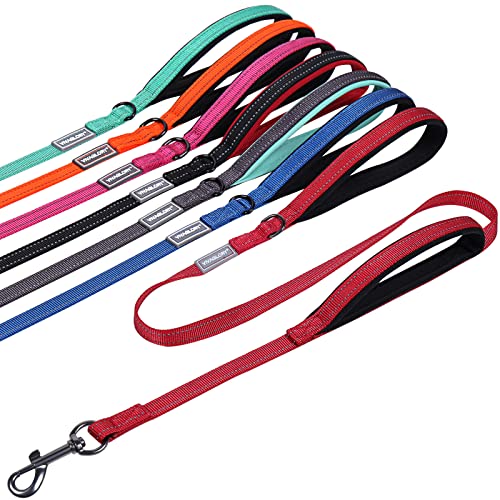 VIVAGLORY Hundeleine mit Zwei Griffen, für Training und Spazierengehen, mit Griff für den Verkehr, doppelte Hundeleine mit Griffen, reflektierende Sicherheit, Bequeme Hund Leine, 1.5 m x 1.4 cm, Rot VIVAGLORY Hundeleine mit Zwei Griffen, für Training und Spazierengehen, mit Griff für den Verkehr, doppelte Hundeleine mit Griffen, reflektierende Sicherheit, Bequeme Hund Leine, 1.5 m x 1.4 cm, Rot von VIVAGLORY