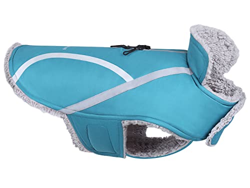 VIVAGLORY Hunde Wintermantel, Schnee- und Winddicht, Wasserabweisend Mit Bauchschutz, Verstellbare Hundejacke Warme Fleece-gefüttert für Kleine Mittlere Große Hunde, Pfauenblau VIVAGLORY Hunde Wintermantel, Schnee- und Winddicht, Wasserabweisend Mit Bauchschutz, Verstellbare Hundejacke Warme Fleece-gefüttert für Kleine Mittlere Große Hunde, Pfauenblau von VIVAGLORY
