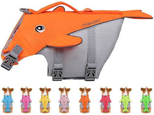 VIVAGLORY Hundeschwimmweste für Kleine & Mittelgroße Hunde, Einfach An-und Auszuziehen Sportliche Hundeschwimmweste mit verstellbaren Nylongurten, Neon-Orange VIVAGLORY Hundeschwimmweste für Kleine & Mittelgroße Hunde, Einfach An-und Auszuziehen Sportliche Hundeschwimmweste mit verstellbaren Nylongurten, Neon-Orange von VIVAGLORY