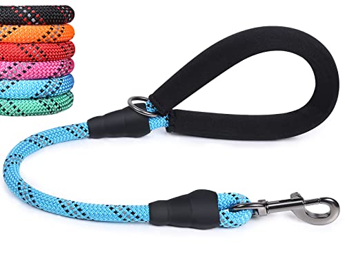 VIVAGLORY Kurze Hundeleine Mit Bequem Gepolstertem Griff, 61cm Langlebig Seil Kurze Gehen & Ausbildung Leinen für Hunde mit Stark Reflektierenden Fäden Für Mittelgroße Und Große Hunde, Blau VIVAGLORY Kurze Hundeleine Mit Bequem Gepolstertem Griff, 61cm Langlebig Seil Kurze Gehen & Ausbildung Leinen für Hunde mit Stark Reflektierenden Fäden Für Mittelgroße Und Große Hunde, Blau von VIVAGLORY