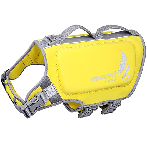 VIVAGLORY High Buoyancy Schwimmweste Hund, Rettungsweste, Hundeschwimmweste für Bootfahren, Schwimmhilfe & Auftrieb, L, Gelb VIVAGLORY High Buoyancy Schwimmweste Hund, Rettungsweste, Hundeschwimmweste für Bootfahren, Schwimmhilfe & Auftrieb, L, Gelb von VIVAGLORY