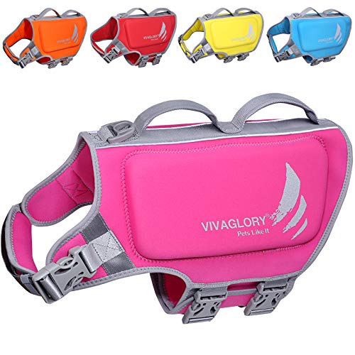 VIVAGLORY Leichte Rettungsweste für Hunde, Haustiere Lebensretter Hautfreundliche Neopren für Große Hunde Hundeschwimmwesten mit D-Ring & Schnellverschluss, Pink VIVAGLORY Leichte Rettungsweste für Hunde, Haustiere Lebensretter Hautfreundliche Neopren für Große Hunde Hundeschwimmwesten mit D-Ring & Schnellverschluss, Pink von VIVAGLORY