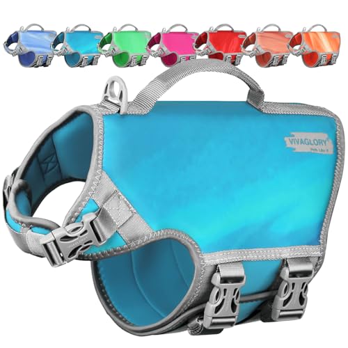 VIVAGLORY Neopren Schwimmweste Hund Dog Life Jacket Für Wassersport Schwimmen & Hunter, Leichte Sicher Langlebig Einstellbar Auftrieb Lebensretter Mit Rettungsgrif, M, Türkis VIVAGLORY Neopren Schwimmweste Hund Dog Life Jacket Für Wassersport Schwimmen & Hunter, Leichte Sicher Langlebig Einstellbar Auftrieb Lebensretter Mit Rettungsgrif, M, Türkis von VIVAGLORY