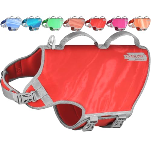 VIVAGLORY Neopren Schwimmweste Hund Hunde Rettungsweste Für Wassersport Schwimmen & Hunter, Leichte Sicher Langlebig Einstellbar Auftrieb Lebensretter Mit Rettungsgrif, XL, Roter Granatapfel VIVAGLORY Neopren Schwimmweste Hund Hunde Rettungsweste Für Wassersport Schwimmen & Hunter, Leichte Sicher Langlebig Einstellbar Auftrieb Lebensretter Mit Rettungsgrif, XL, Roter Granatapfel von VIVAGLORY