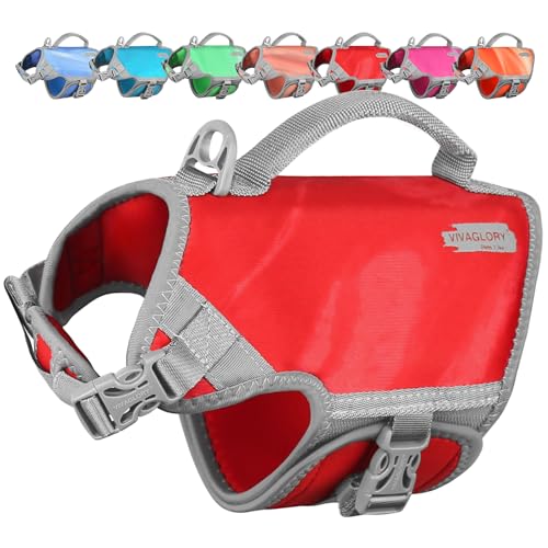 VIVAGLORY Neopren Schwimmweste Hund Hunde Rettungsweste Für Wassersport Schwimmen & Hunter, Leichte Sicher Langlebig Einstellbar Auftrieb Lebensretter Mit Rettungsgrif, XS, Roter Granatapfel VIVAGLORY Neopren Schwimmweste Hund Hunde Rettungsweste Für Wassersport Schwimmen & Hunter, Leichte Sicher Langlebig Einstellbar Auftrieb Lebensretter Mit Rettungsgrif, XS, Roter Granatapfel von VIVAGLORY