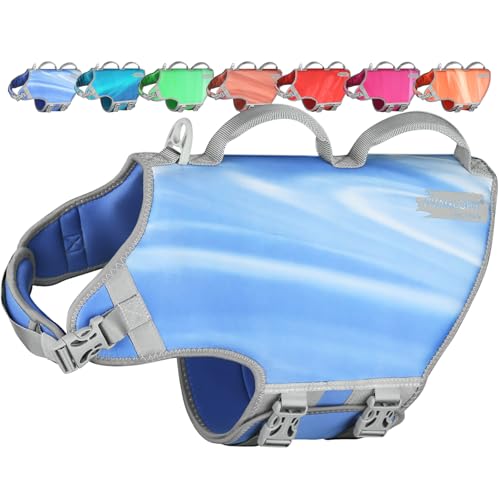 VIVAGLORY Neoprene Schwimmweste Hund, Rettungsweste Hund für Bootfahren, Schwimmweste, Schwimmhilfe & Leichte, XL, Blaue Welle VIVAGLORY Neoprene Schwimmweste Hund, Rettungsweste Hund für Bootfahren, Schwimmweste, Schwimmhilfe & Leichte, XL, Blaue Welle von VIVAGLORY