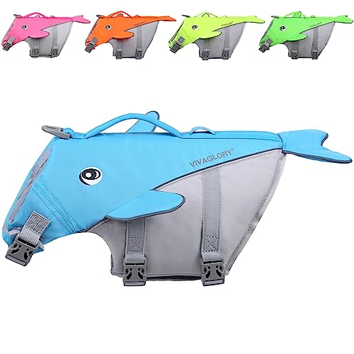 VIVAGLORY Hundeschwimmweste für Kleine & Mittelgroße Hunde, Einfach An-und Auszuziehen Sportliche Hundeschwimmweste mit verstellbaren Nylongurten, Blau VIVAGLORY Hundeschwimmweste für Kleine & Mittelgroße Hunde, Einfach An-und Auszuziehen Sportliche Hundeschwimmweste mit verstellbaren Nylongurten, Blau von VIVAGLORY