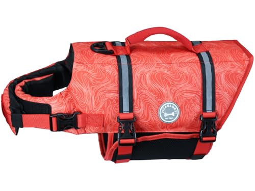 VIVAGLORY Rip Stop Schwimmweste Hund, Hundeschwimmweste, Schwimmhilfe & Auftrieb, Rettungsweste Hund für Bootfahren, XL, Rot VIVAGLORY Rip Stop Schwimmweste Hund, Hundeschwimmweste, Schwimmhilfe & Auftrieb, Rettungsweste Hund für Bootfahren, XL, Rot von VIVAGLORY