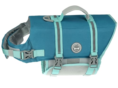 VIVAGLORY Ripstop Hunde Rettungsweste für Kleine Mittel Große Hunde Bootfahren, Hund Schwimmweste mit Verbesserter Auftrieb & Sichtbarkeit, Türkis VIVAGLORY Ripstop Hunde Rettungsweste für Kleine Mittel Große Hunde Bootfahren, Hund Schwimmweste mit Verbesserter Auftrieb & Sichtbarkeit, Türkis von VIVAGLORY