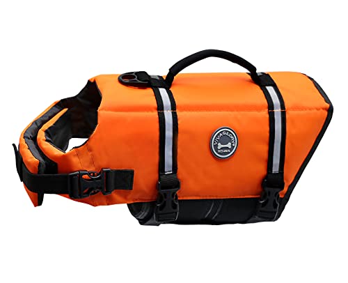 VIVAGLORY Rip Stop Schwimmweste Hund, Hundeschwimmweste, Schwimmhilfe & Auftrieb, Rettungsweste Hund für Bootfahren, XXS, Neon-Orange VIVAGLORY Rip Stop Schwimmweste Hund, Hundeschwimmweste, Schwimmhilfe & Auftrieb, Rettungsweste Hund für Bootfahren, XXS, Neon-Orange von VIVAGLORY