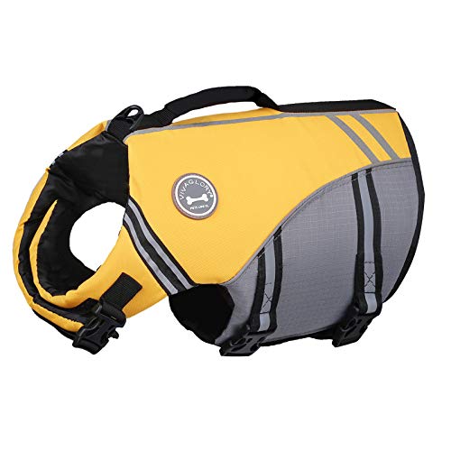 VIVAGLORY Sportstil Schwimmweste für Hunde mit Hervorragendem Auftrieb, Einstellbar & Langlebig Schwimmweste mit Sicherem Befestigungssystem für Kleine Hunde, Gelb VIVAGLORY Sportstil Schwimmweste für Hunde mit Hervorragendem Auftrieb, Einstellbar & Langlebig Schwimmweste mit Sicherem Befestigungssystem für Kleine Hunde, Gelb von VIVAGLORY