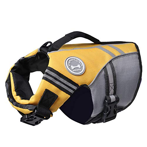 VIVAGLORY Sportstil Schwimmweste für Hunde mit Hervorragendem Auftrieb, Einstellbar & Langlebig Schwimmweste mit Sicherem Befestigungssystem für Kleine Hunde, Gelb VIVAGLORY Sportstil Schwimmweste für Hunde mit Hervorragendem Auftrieb, Einstellbar & Langlebig Schwimmweste mit Sicherem Befestigungssystem für Kleine Hunde, Gelb von VIVAGLORY