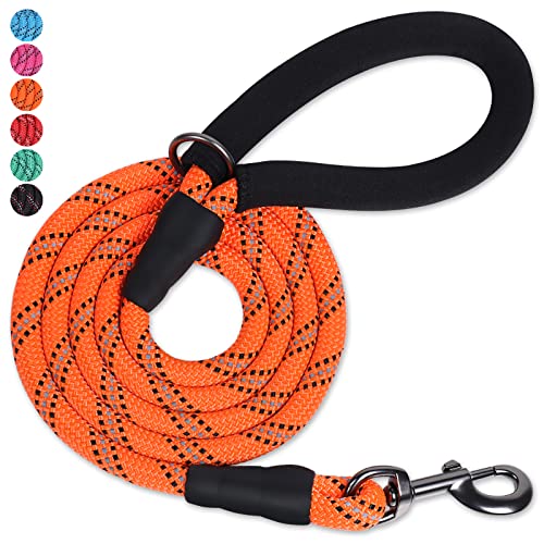 VIVAGLORY Starke Seilhundeleine Mit Dickem Neopren Gepolstertem Griff, 150CM Reflektierende Trainings- Und Gehleine Für Kleine Und Mittlere Hunde, Die Ziehen, Orange VIVAGLORY Starke Seilhundeleine Mit Dickem Neopren Gepolstertem Griff, 150CM Reflektierende Trainings- Und Gehleine Für Kleine Und Mittlere Hunde, Die Ziehen, Orange von VIVAGLORY