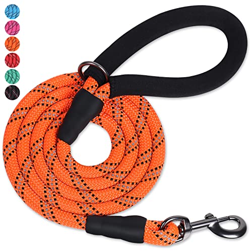 VIVAGLORY Starke Seilhundeleine Mit Dickem Neopren Gepolstertem Griff, 150CM Reflektierende Trainings- Und Gehleine Für Mittlere Und Große Hunde, Die Ziehen, Orange VIVAGLORY Starke Seilhundeleine Mit Dickem Neopren Gepolstertem Griff, 150CM Reflektierende Trainings- Und Gehleine Für Mittlere Und Große Hunde, Die Ziehen, Orange von VIVAGLORY