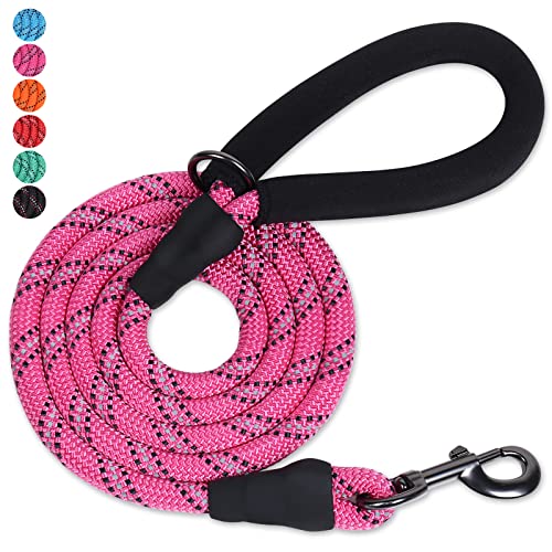 VIVAGLORY Starke Seilleine Mit Dickem Neopren-Gepolsterten Griff, 150CM Reflektierende Trainings- Und Spaziergangsleine Für Kleine Und Mittelgroße Hunde, Die Ziehen, Pink VIVAGLORY Starke Seilleine Mit Dickem Neopren-Gepolsterten Griff, 150CM Reflektierende Trainings- Und Spaziergangsleine Für Kleine Und Mittelgroße Hunde, Die Ziehen, Pink von VIVAGLORY