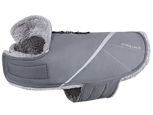 VIVAGLORY Warm Hundemäntel für Kaltes Wetter, Hundefleeceweste Jacke mit Zwei-Wege-Reißverschluss, Reflektierend Hundemäntel Haustierjacke für Mittel Große Hunde, Grau, L VIVAGLORY Warm Hundemäntel für Kaltes Wetter, Hundefleeceweste Jacke mit Zwei-Wege-Reißverschluss, Reflektierend Hundemäntel Haustierjacke für Mittel Große Hunde, Grau, L von VIVAGLORY