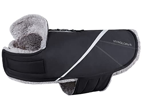 VIVAGLORY Warm Hundemäntel für Kaltes Wetter, Hundefleeceweste Jacke mit Zwei-Wege-Reißverschluss, Reflektierend Hundemäntel Haustierjacke für Mittel Große Hunde, Schwarz, L VIVAGLORY Warm Hundemäntel für Kaltes Wetter, Hundefleeceweste Jacke mit Zwei-Wege-Reißverschluss, Reflektierend Hundemäntel Haustierjacke für Mittel Große Hunde, Schwarz, L von VIVAGLORY