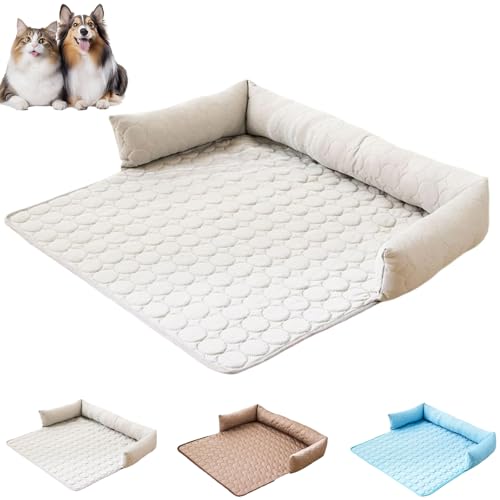 VIVBCLI KüHlendes Sofabett, Sommer Cool Hundebett, Katzen- Und Hundedecke Aus Eisseide, Maschinenwaschbar Mit SchnellabküHlung (Grau, 70 * 70cm) von VIVBCLI