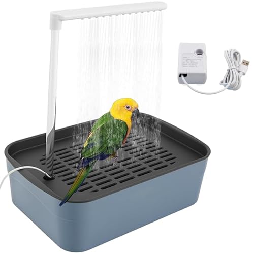 VIVBCLI Vogeldusche Nymphensittiche, Wellensittich Vogel Badehaus Badewanne, Wasserzirkulation Multifunktionale Badewanne, Gilt für Kecksittich und Conure (L- Blauschwarz) von VIVBCLI