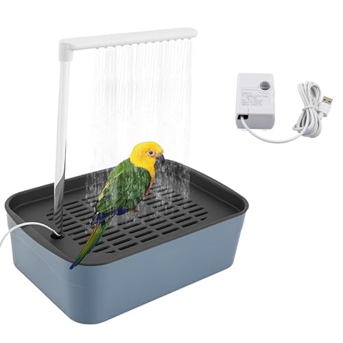 VIVBCLI Vogeldusche Nymphensittiche, Wellensittich Vogel Badehaus Badewanne, Wasserzirkulation Multifunktionale Badewanne, Gilt für Kecksittich und Conure (S- Blauschwarz) von VIVBCLI