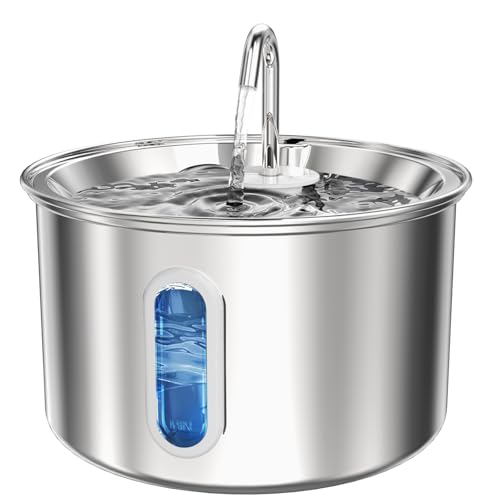 Katzen Wasserbrunnen Edelstahl, 3L/2,863.3 g Haustier Wasserbrunnen, Hund Wasserbrunnen mit Leise Pumpe, Wasserbrunnen für Katzen Innen mit 4-lagiger Filtration Katzen Wasserbrunnen Edelstahl, 3L/2,863.3 g Haustier Wasserbrunnen, Hund Wasserbrunnen mit Leise Pumpe, Wasserbrunnen für Katzen Innen mit 4-lagiger Filtration von VIVIDORAMA