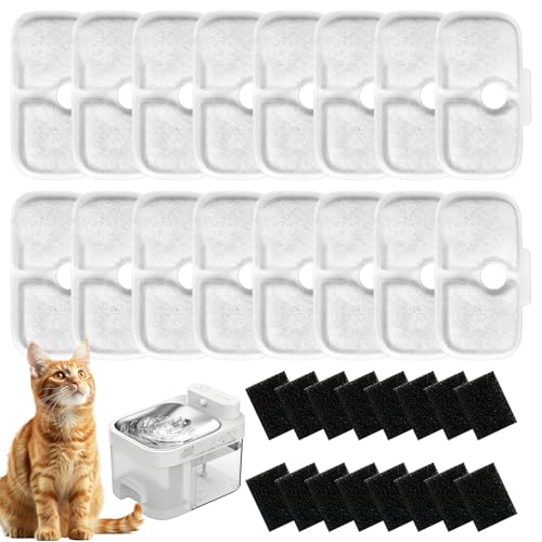 32 Stück Katzenbrunnen Filter für Dockstream, Filter Trinkbrunnen für Katze PLWF105/PLWF115/PLWF005, Ersatzfilter für Katzentrinkbrunnen, Wasserfilter Katzenbrunnen 16 Aktivkohlefilter + 16 SchwäMme 32 Stück Katzenbrunnen Filter für Dockstream, Filter Trinkbrunnen für Katze PLWF105/PLWF115/PLWF005, Ersatzfilter für Katzentrinkbrunnen, Wasserfilter Katzenbrunnen 16 Aktivkohlefilter + 16 SchwäMme von VIVIDRISE