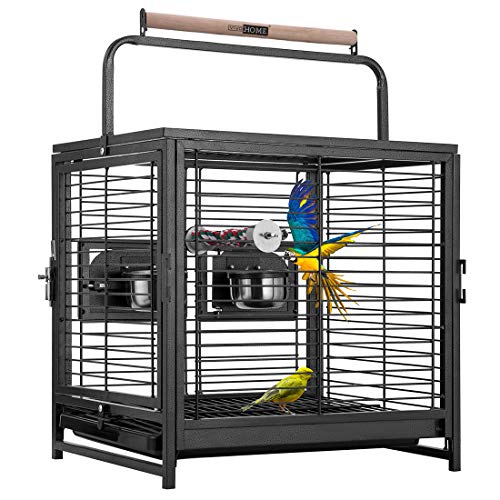 VIVOHOME Vogelkäfig für Papageien 48cm Transportkäfig für Sittiche & Papageien Reisekäfig mit Sitzenstange Transportbehälter für Vögel mit Tragegriff VIVOHOME Vogelkäfig für Papageien 48cm Transportkäfig für Sittiche & Papageien Reisekäfig mit Sitzenstange Transportbehälter für Vögel mit Tragegriff von VIVOHOME