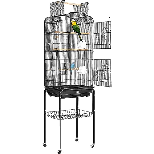 VIVOHOME Vogelkäfig mit 162.6cm hoch Vogelbauer mit Spieldach & Rollständer Wellensittich Kanarien mit Freisitz und Zubebör mit Ständer VIVOHOME Vogelkäfig mit 162.6cm hoch Vogelbauer mit Spieldach & Rollständer Wellensittich Kanarien mit Freisitz und Zubebör mit Ständer von VIVOHOME
