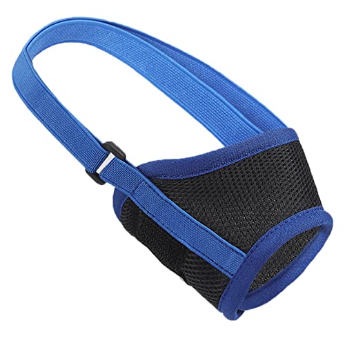 VIWIK Maulkorb für Hunde, weicher Nylon, für kleine, mittelgroße und große Hunde, Anti-Beißen, Bellen, Kauen, Air-Mesh-Hundemaulkorb mit verstellbarem Riemen, blau-M von VIWIK