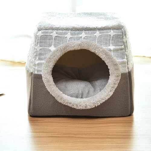 VIXDA Geschlossenes Haustier-Schlafhaus für kleine Hunde, Katzenbett, ganzjährig, Welpennest von VIXDA