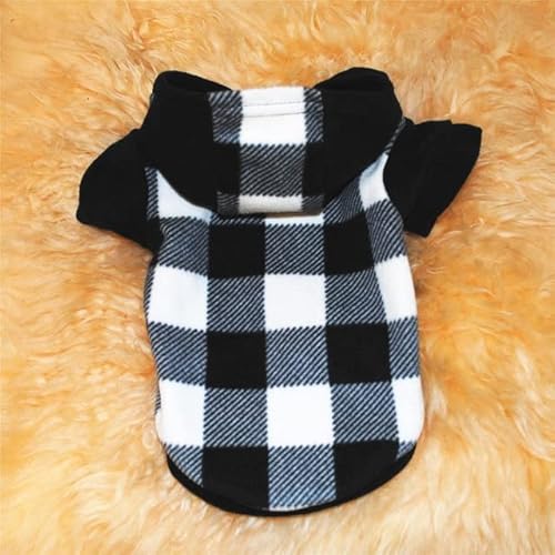 VIXDA Warme Fleece-Plaid-Hundekleidung Winter-Haustier-Kapuzen-Sport-Sweatshirt Hunde-Hoodies Französische Bulldogge Hundekostüm Mops Chihuahua-Pullover von VIXDA