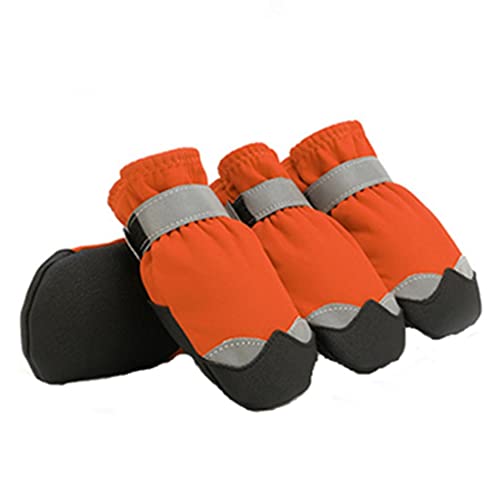 VIZAUZIE Pfotenschutz Hundestiefel Hundeschuhe Regenschuhe mit Reflektierenden Riemen für Kleine Mittelgroße und Große Hunde 4 Stücke Orange M VIZAUZIE Pfotenschutz Hundestiefel Hundeschuhe Regenschuhe mit Reflektierenden Riemen für Kleine Mittelgroße und Große Hunde 4 Stücke Orange M von VIZAUZIE
