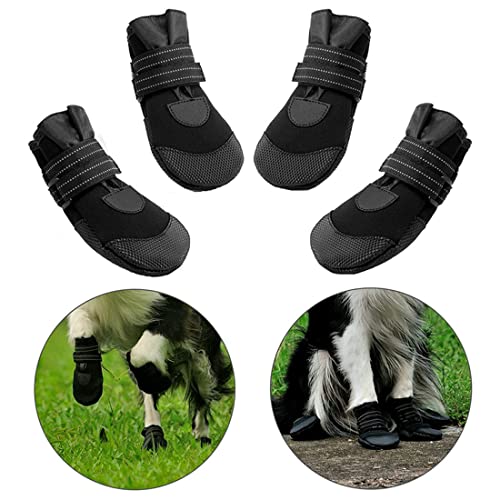 VIZAUZIE Pfotenschutz Hundestiefel Hundeschuhe Regenschuhe mit Reflektierenden Riemen für Kleine Mittelgroße und Große Hunde 4 Stücke Schwarz S VIZAUZIE Pfotenschutz Hundestiefel Hundeschuhe Regenschuhe mit Reflektierenden Riemen für Kleine Mittelgroße und Große Hunde 4 Stücke Schwarz S von VIZAUZIE