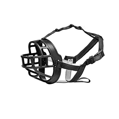 Silicone Basket Dog Muzzle Adjustable,for Heavy Loads Flexible Nylon Material Training for Golden Retriever Rottweiler Set Dogs Muzzles Breathable,Schwarz,4 von VLANIS
