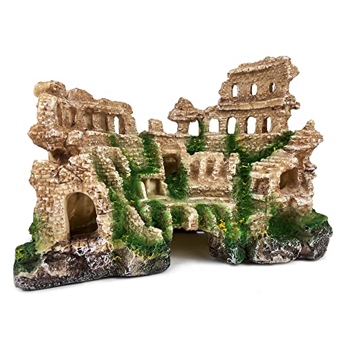 VMCN Antike Römische Säule Ruine Aquarium Europäische Burg Dekoration für Aquarium Schloss Höhle Verstecke Felsen Pflanzen Zubehör Sicher für Süß- und Salzwasser Aquarien - Groß VMCN Antike Römische Säule Ruine Aquarium Europäische Burg Dekoration für Aquarium Schloss Höhle Verstecke Felsen Pflanzen Zubehör Sicher für Süß- und Salzwasser Aquarien - Groß von VMCN