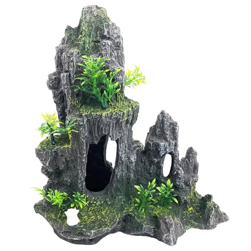 VMCN Aquarium-Dekoration, extra groß und hoch für Aquarien, thematische Ornamente, Baumhaus, Höhle, Größe XL, Grau VMCN Aquarium-Dekoration, extra groß und hoch für Aquarien, thematische Ornamente, Baumhaus, Höhle, Größe XL, Grau von VMCN