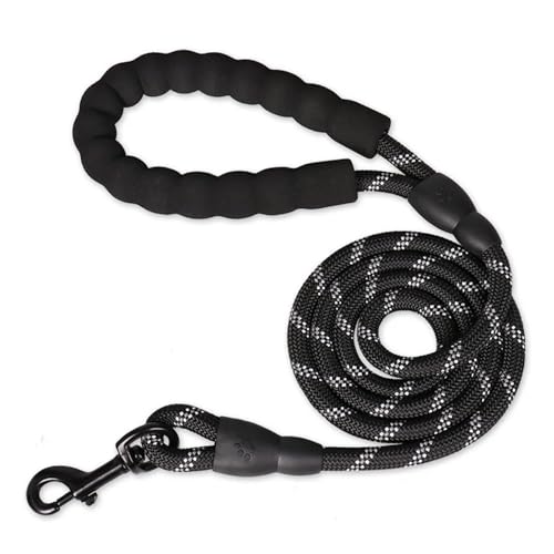 Hundeleine 150/200/300 cm Starke Hundeleine Haustierleinen Reflektierende Leine for große kleine mittelgroße Hundeleine Drag Pull Tow Golden Retriever(Black,1.0cm 300cm) von VMDVBNA