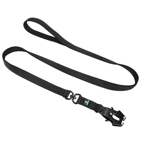 Hundeleine 30 cm 45 cm Hundeseil Kurze Hundeleine Nylon Reflektierende Trainingsleine for große Hunde mit Schloss abschließbar 360-Grad-Drehung(Black Leash) von VMDVBNA