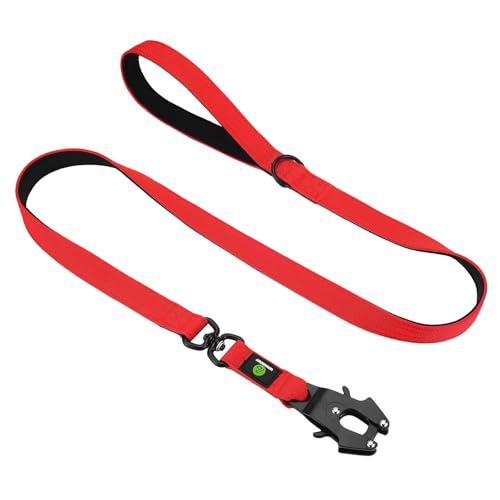 Hundeleine 30 cm 45 cm Hundeseil Kurze Hundeleine Nylon Reflektierende Trainingsleine for große Hunde mit Schloss abschließbar 360-Grad-Drehung(Red Leash) von VMDVBNA
