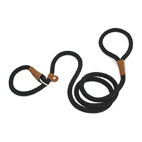 Hundeleine Hundehalsband, Hundeleine, Rutschseil, Leine, strapazierfähig, geflochtenes Seil, verstellbare Schlaufe, Halsband, Trainingsleinen for mittelgroße und große Hunde(Black) von VMDVBNA